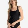 LOLE Playa Long Tankini Top - Black