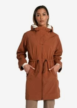 LOLE Piper Oversized Rain Jacket - Rust